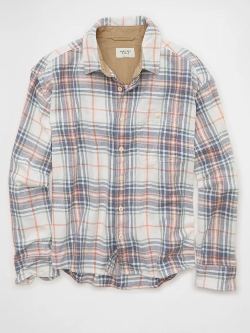 Men’s AE Boxy Fit Textured Flannel Shirt - Large - NWOT